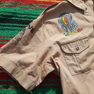 🍎🍋🍏Rasta button up